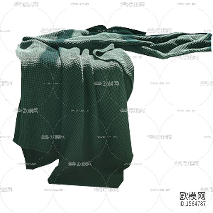 现代简约绿色布艺搭巾下载