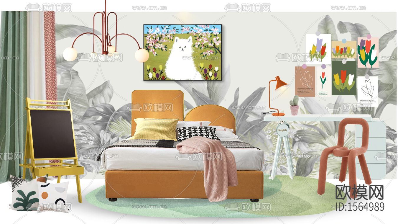 北欧简约卡通创意儿童房