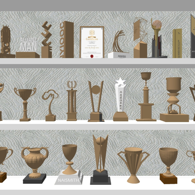  现代奖杯su模型 