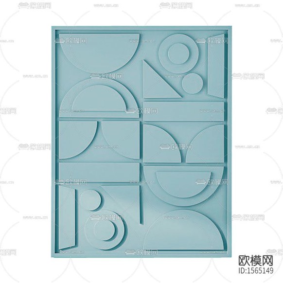 現(xiàn)代簡(jiǎn)約藍(lán)色幾何立體裝置畫下載