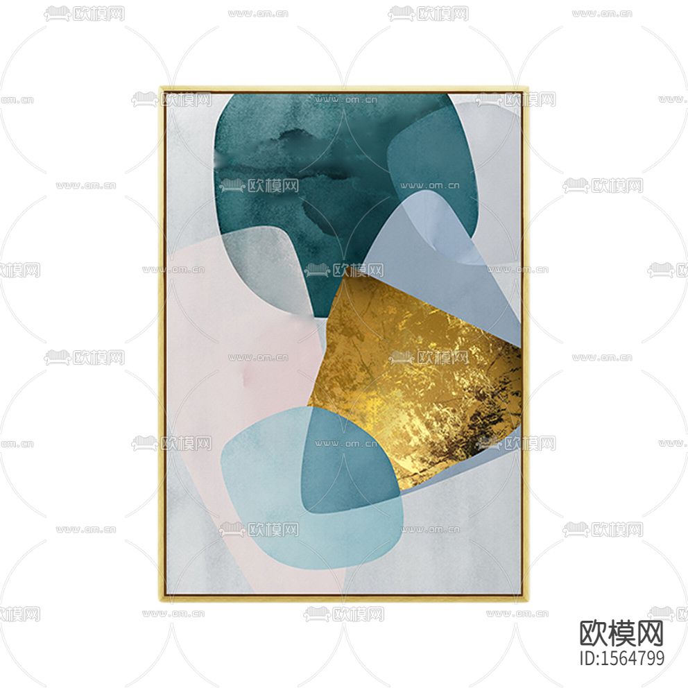 现代简约几何色块抽象画下载