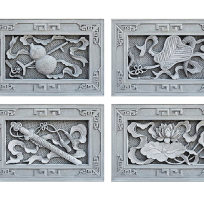  中式葫芦宝剑砖雕su模型 