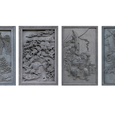  中式花鸟砖雕su模型 