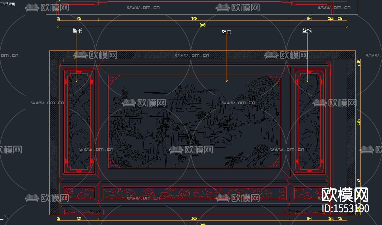 六福如意书柜节点大样下载（渲染图6）