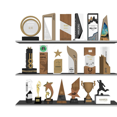  现代奖杯su模型 