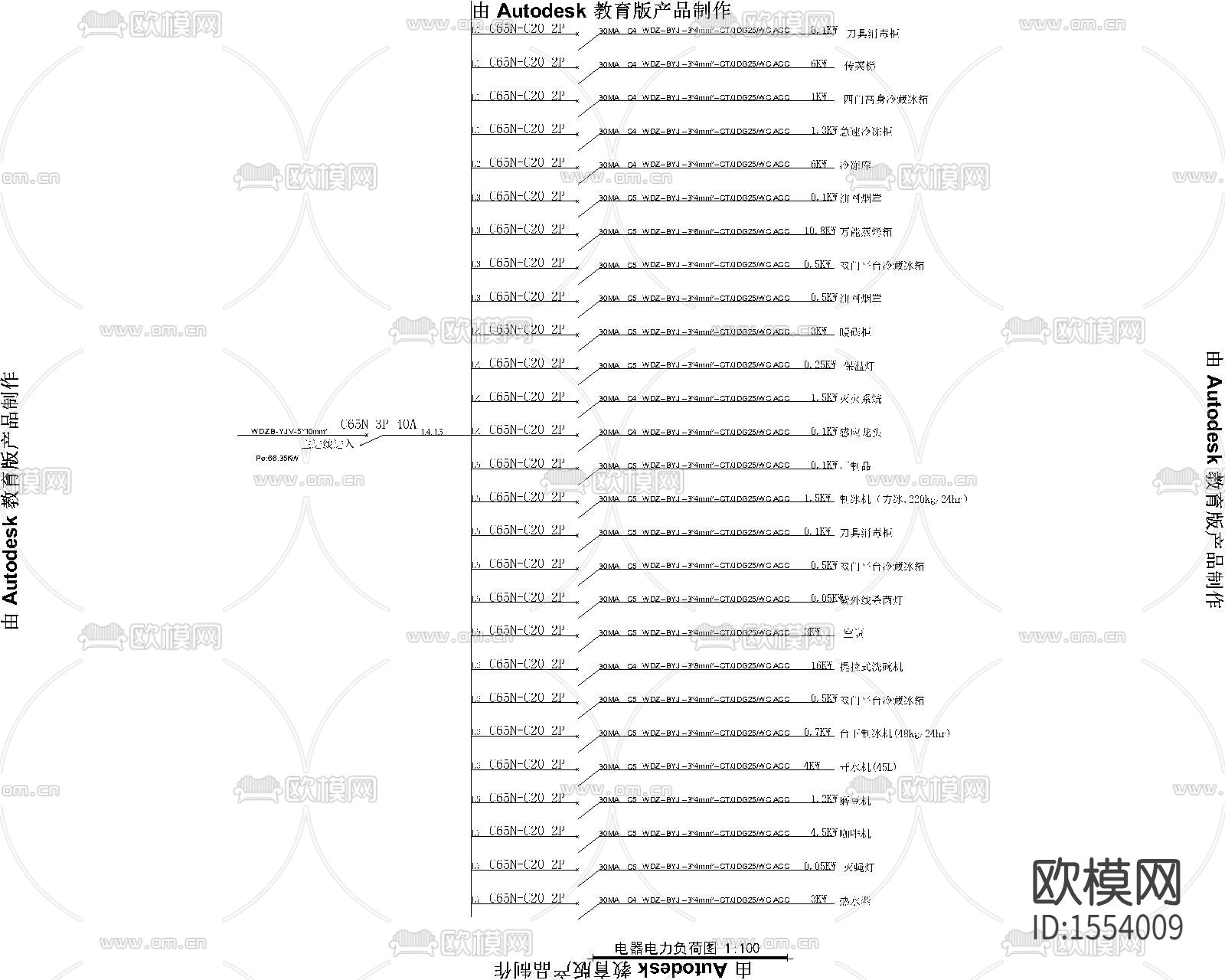 电器电力负荷cad图库下载