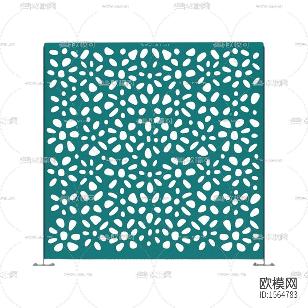 现代简约绿色金属屏风