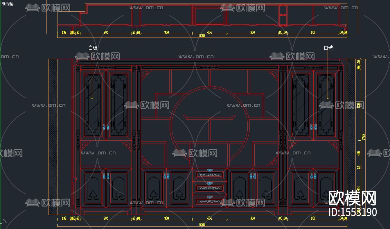 六福如意书柜节点大样下载（渲染图8）