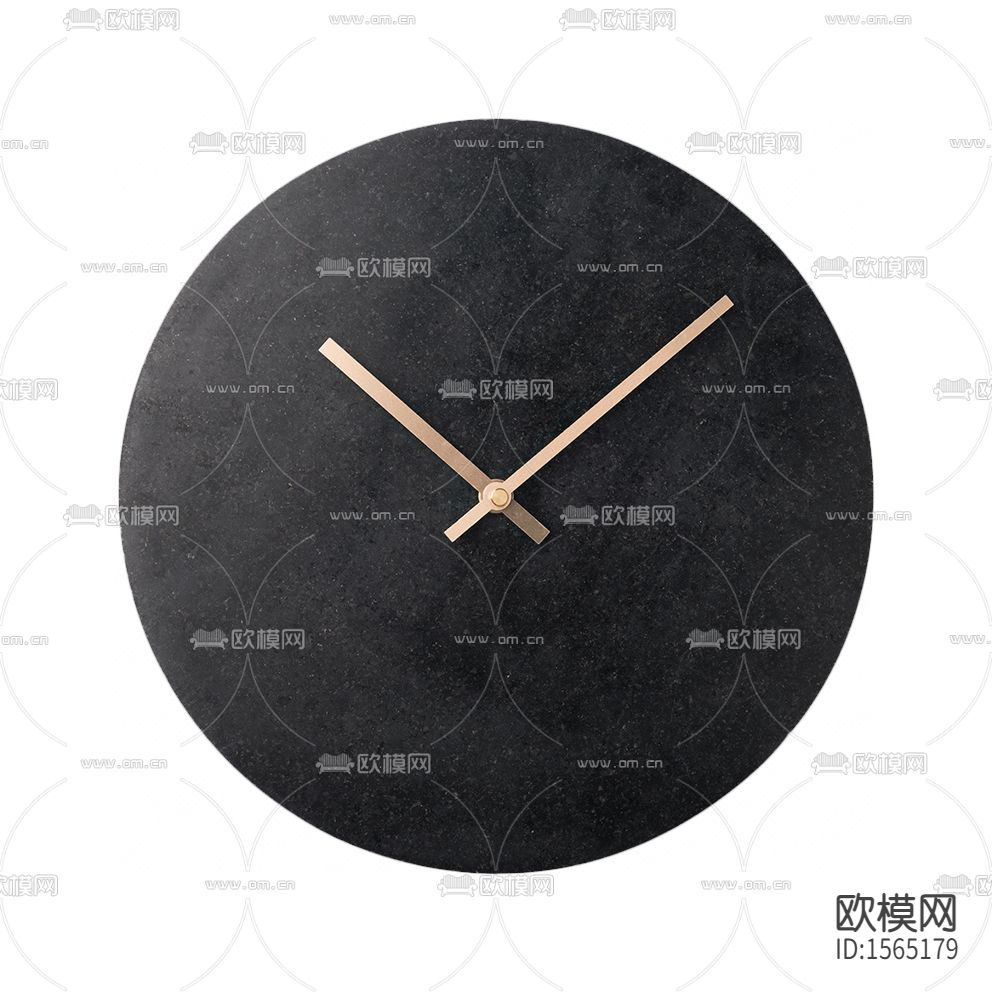 现代轻奢黑色大理石挂钟下载