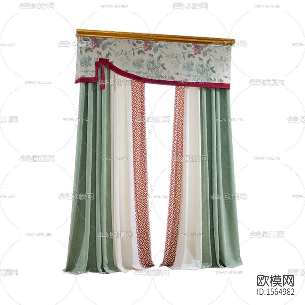 欧式古典花卉印花布艺遮光窗帘下载