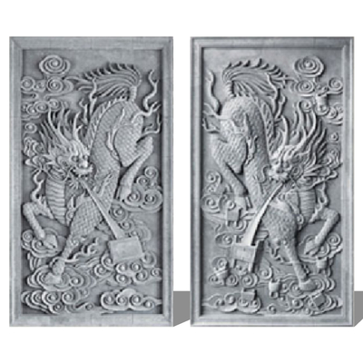  中式麒麟砖雕su模型 