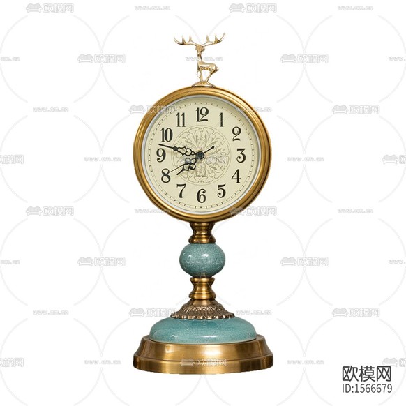 美式复古黄铜驯鹿座钟下载