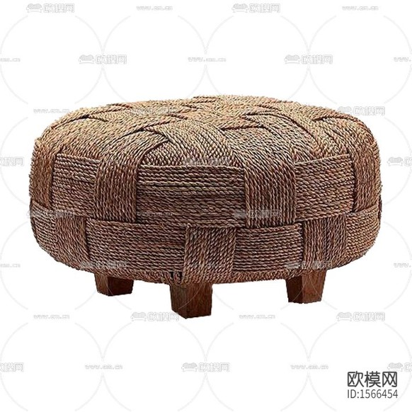 北歐簡(jiǎn)約繩編實(shí)木圓形沙發(fā)凳下載