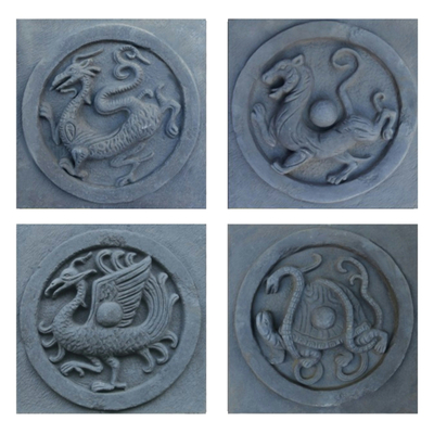  中式龙凤砖雕su模型 