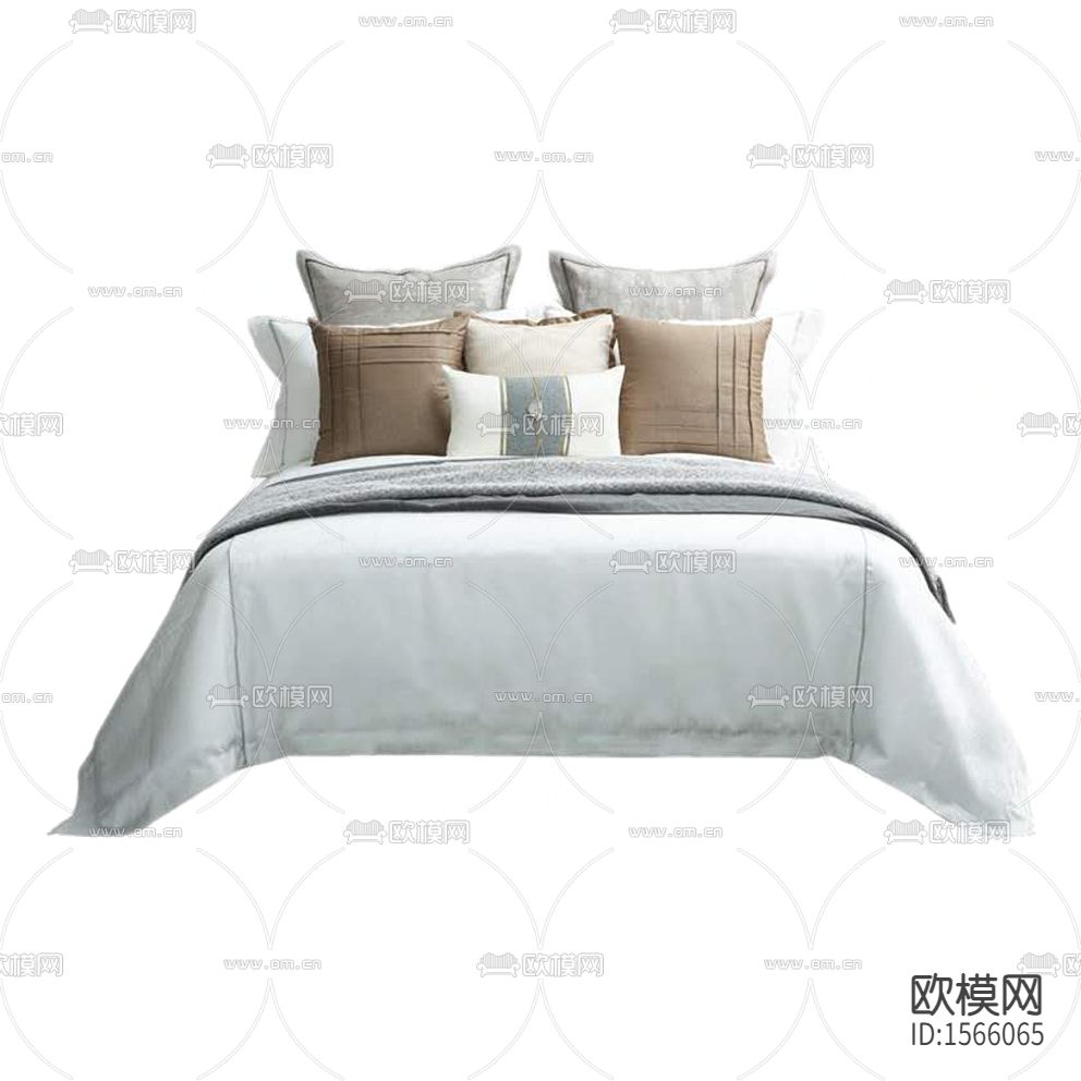 新中式禅意白色布艺床品下载