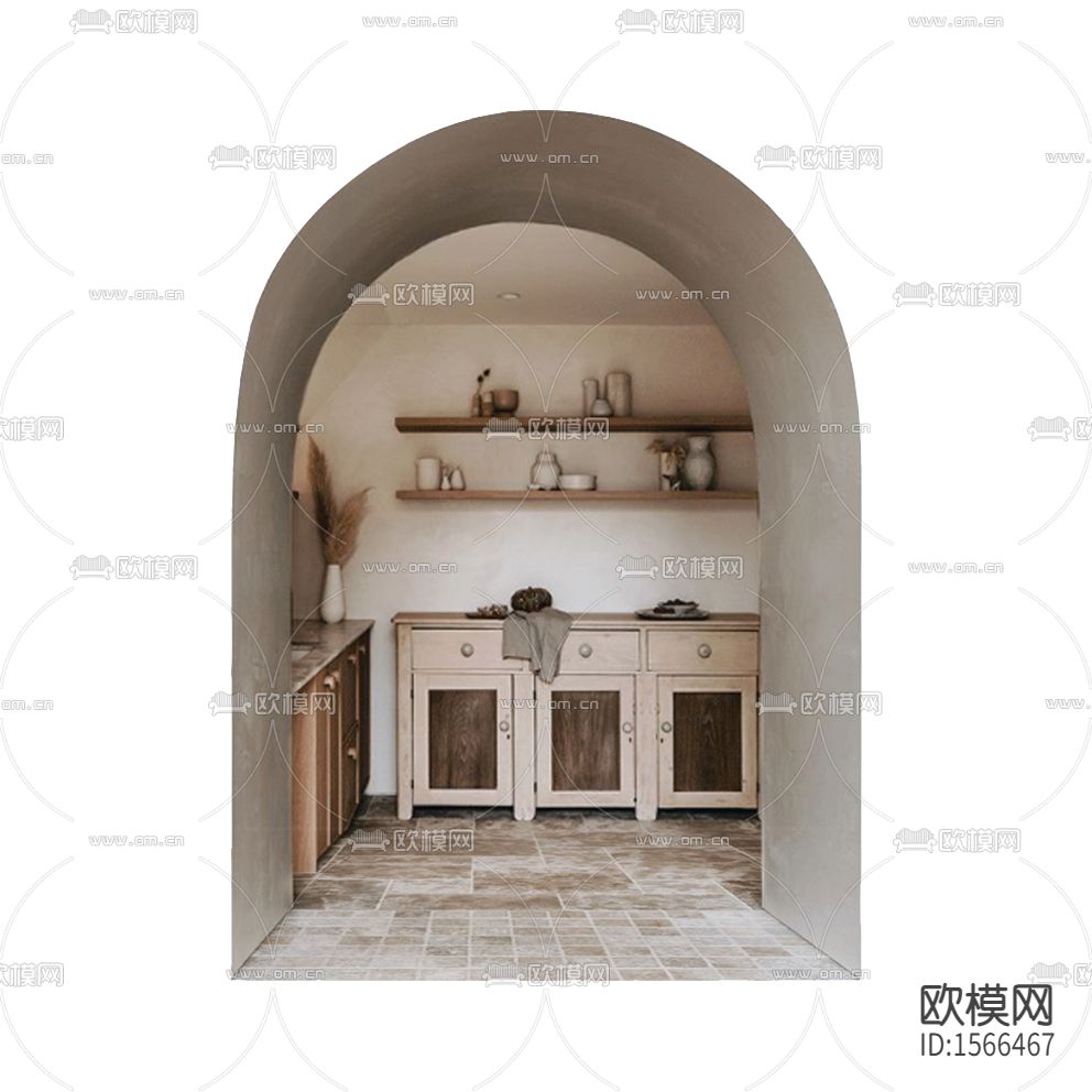 北欧古典创意厨房场景下载