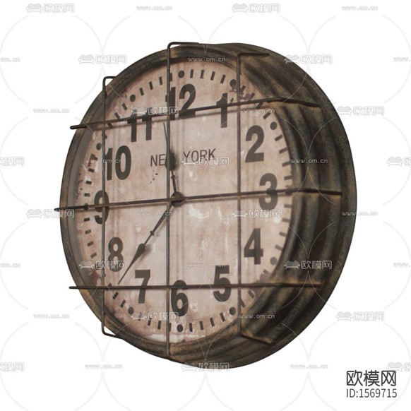 工業(yè)風(fēng)復(fù)古做舊金屬掛鐘下載