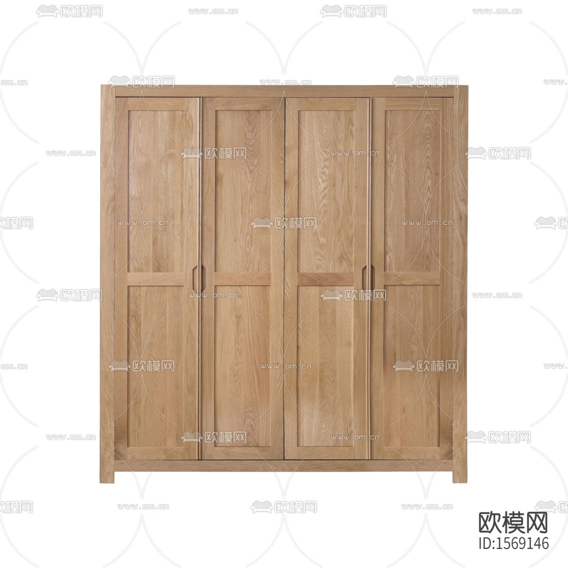 北欧简约实木四门衣柜