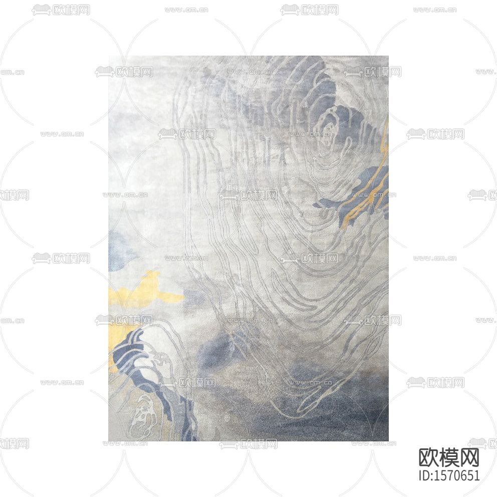 新中式轻奢云纹印痕布艺地毯下载