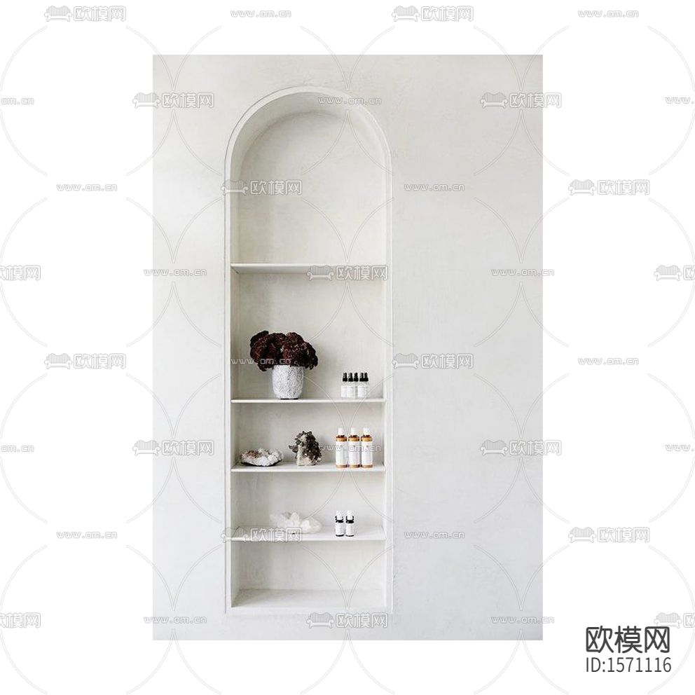 北欧简约白色壁龛