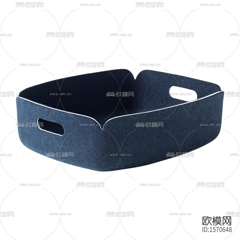 现代简约蓝色毛毡收纳篮