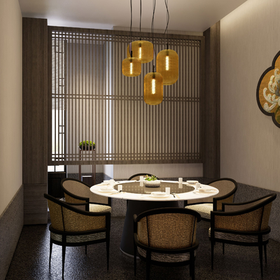  新中式包厢su模型 