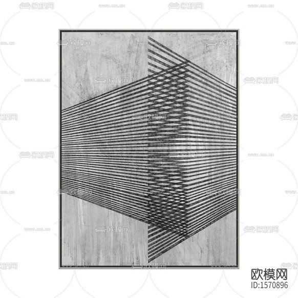 现代简约创意黑白几何线条装饰画下载