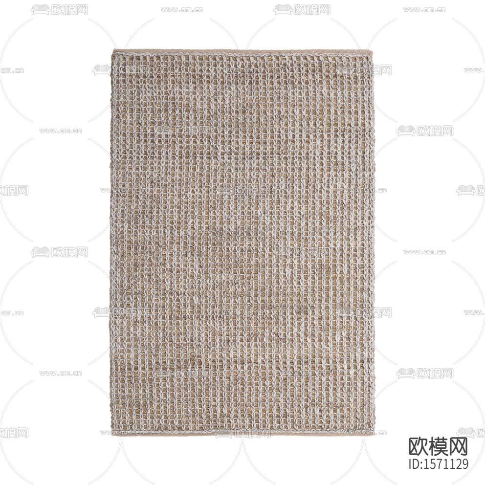 北欧简约手工编织黄麻地毯