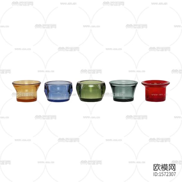 现代简约彩色玻璃烛台下载