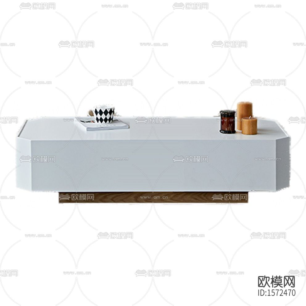 现代简约白色实木茶几下载