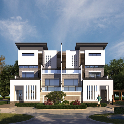 别墅建筑外观3d模型