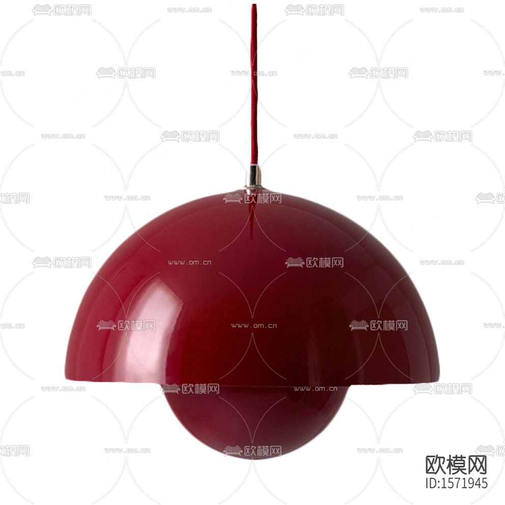 现代简约红色塑料花苞吊灯下载