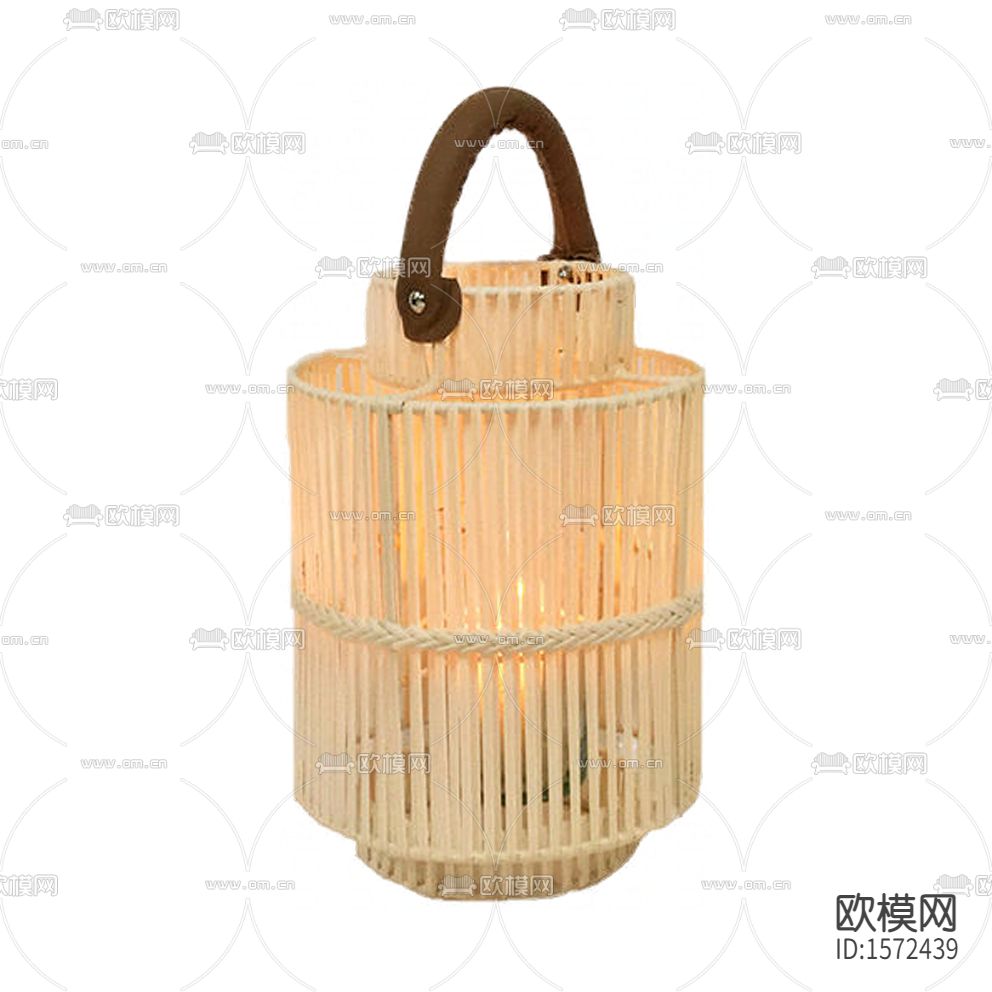 现代简约竹编台灯下载