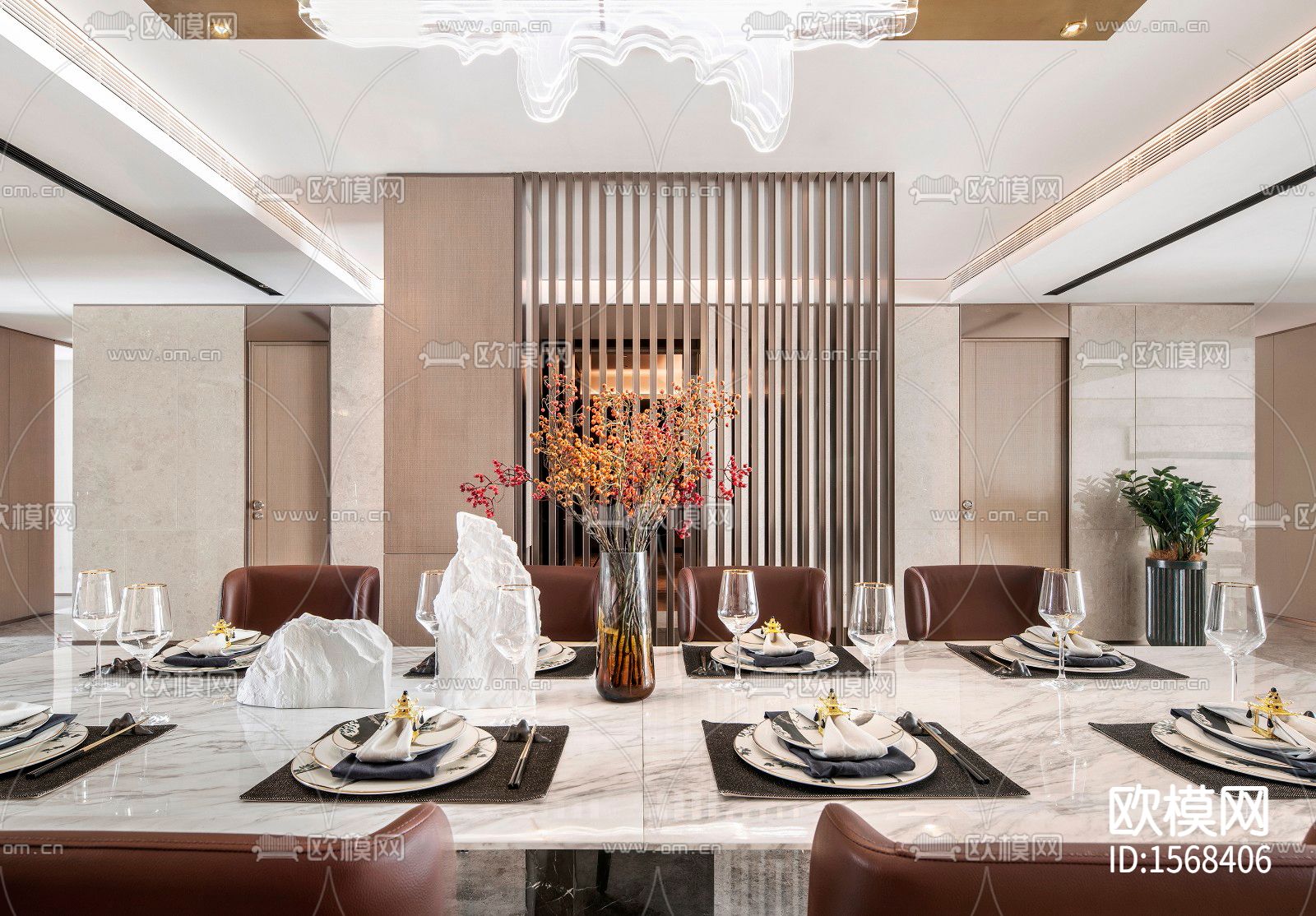 云锦中心大平层cad施工图下载（渲染图7）