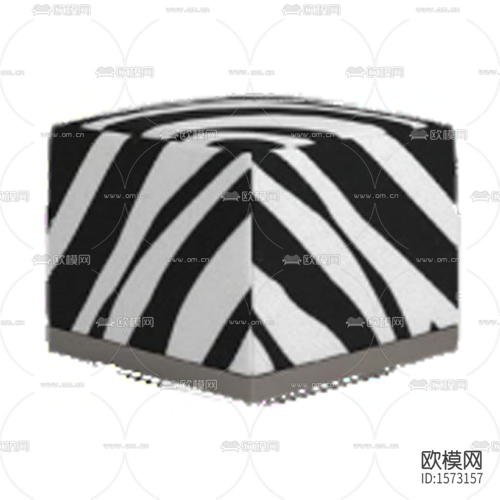 现代轻奢创意斑马纹布艺金属凳子下载