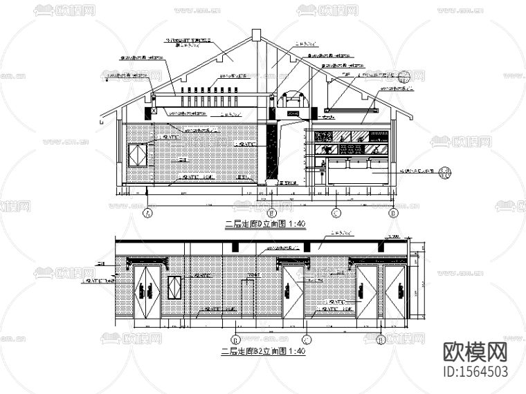 100套不同风格的餐饮空间餐厅设计CAD施工图下载（渲染图5）