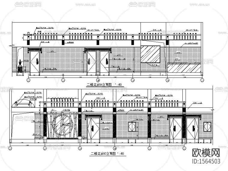100套不同风格的餐饮空间餐厅设计CAD施工图下载（渲染图3）