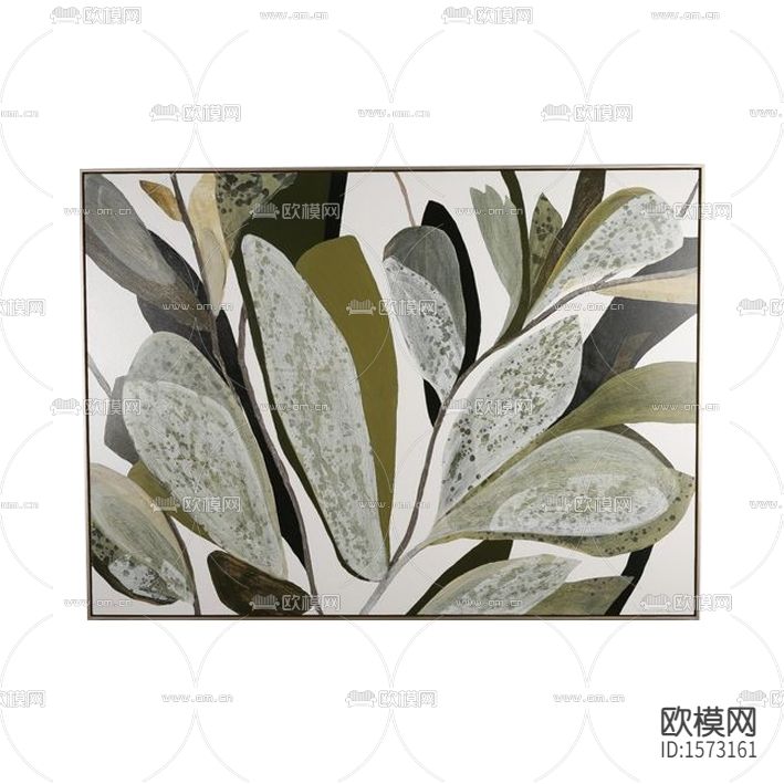 现代简约抽象绿植装饰画下载