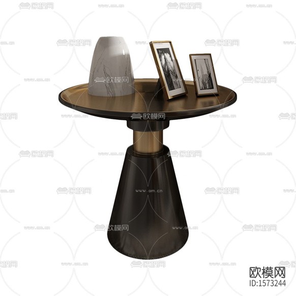 現(xiàn)代輕奢烤漆實(shí)木不銹鋼圓形邊幾下載
