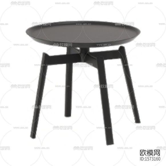 現(xiàn)代簡約黑色實木圓形實木邊幾下載