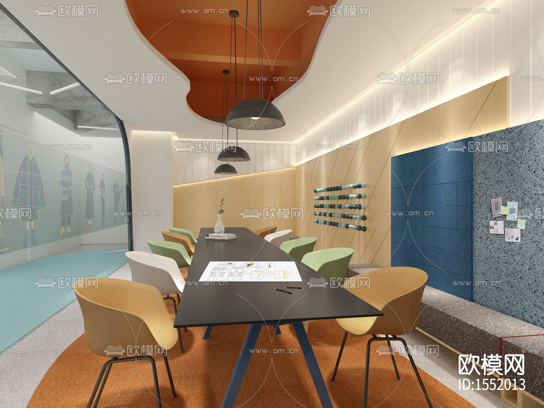 办公楼cad效果图施工图下载（渲染图1）