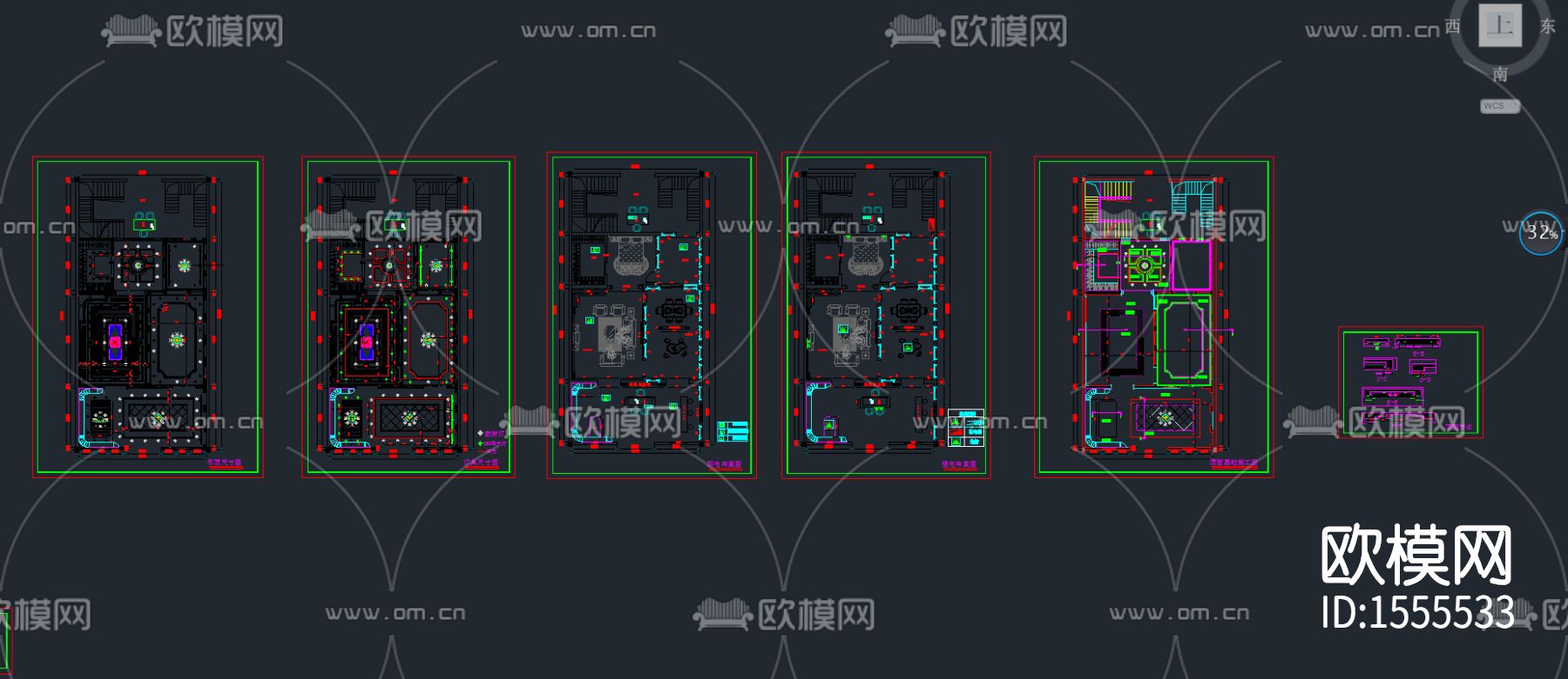 全屋定制展厅cad设计方案下载（渲染图2）
