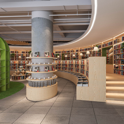  现代图书馆su模型 