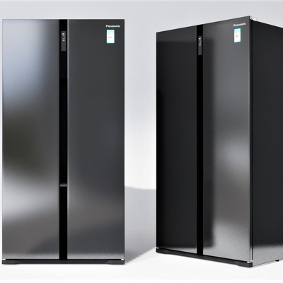  现代双开门冰箱su模型 