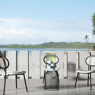  现代藤编户外椅su模型 