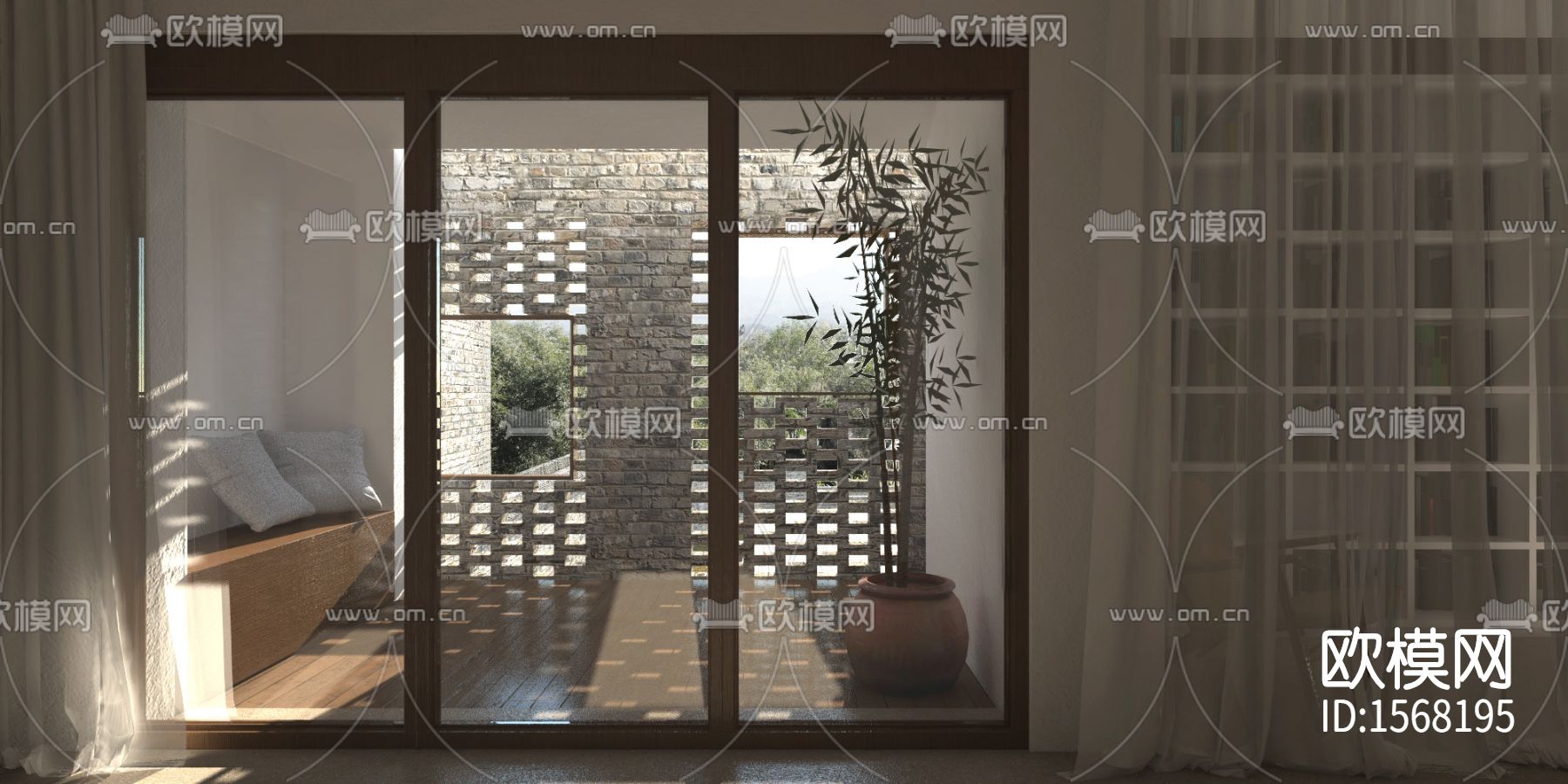 侘寂民宿cad施工图下载（渲染图3）