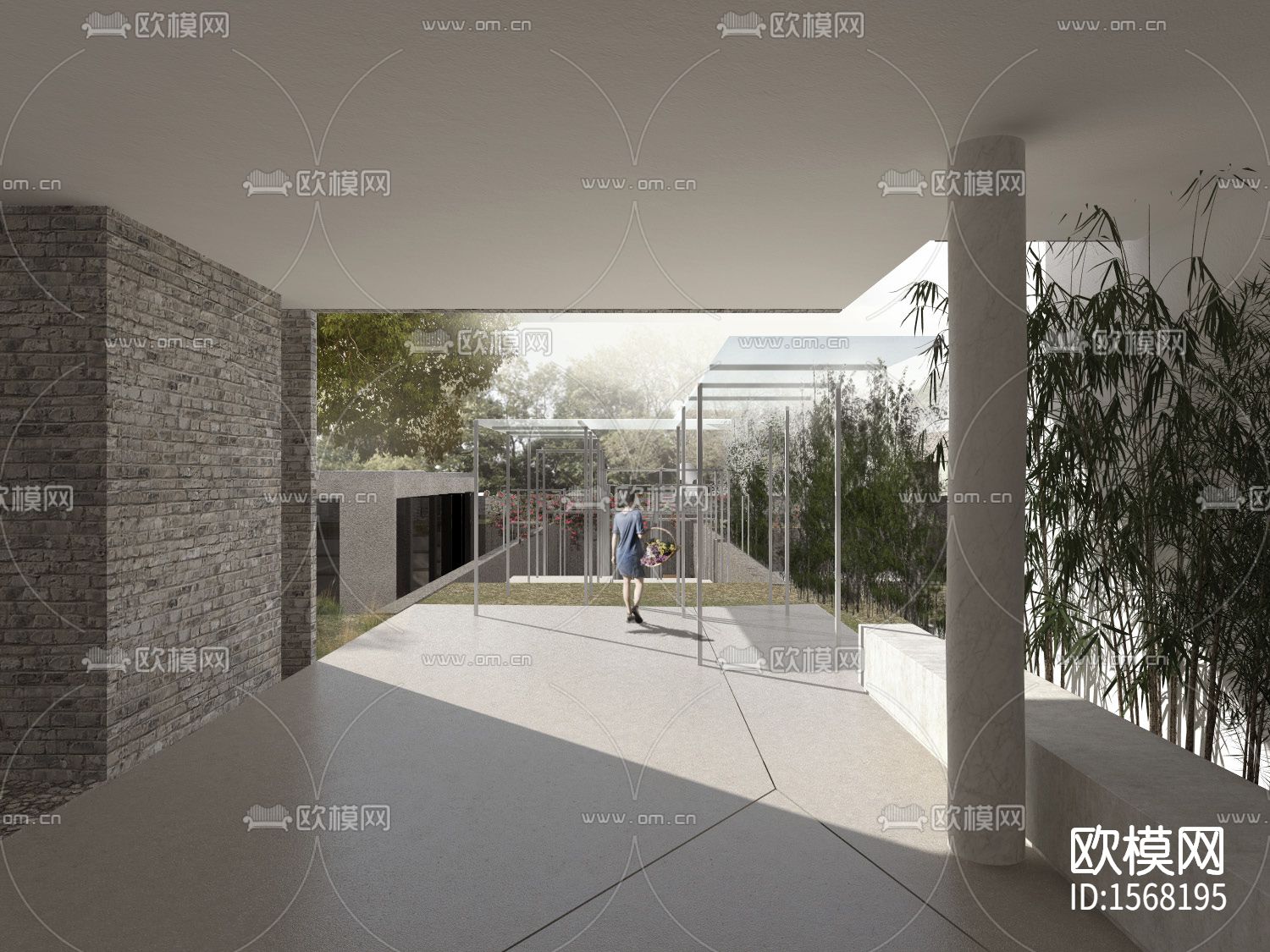 侘寂民宿cad施工图下载（渲染图5）