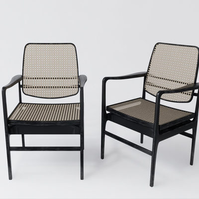  现代藤编户外椅su模型 