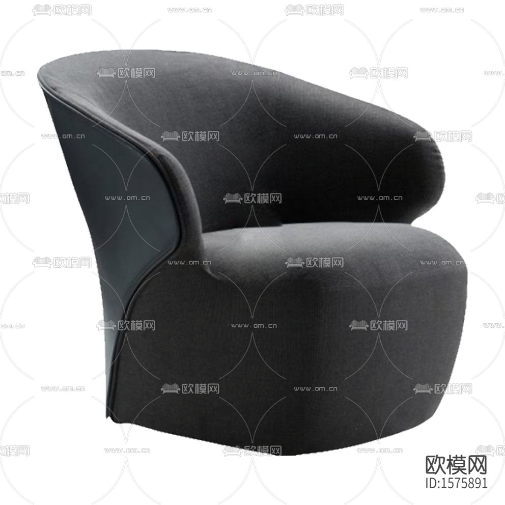 现代简约创意灰色布艺单人沙发下载