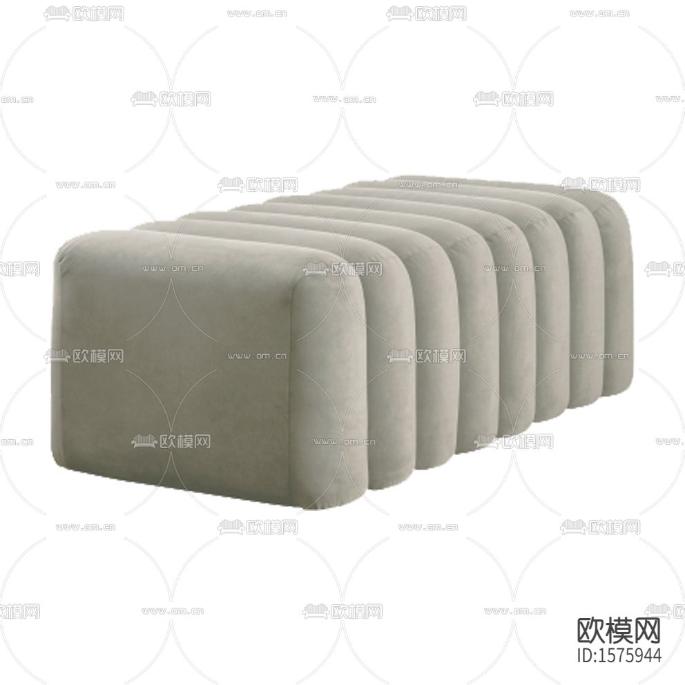 现代简约浅灰色布艺沙发凳